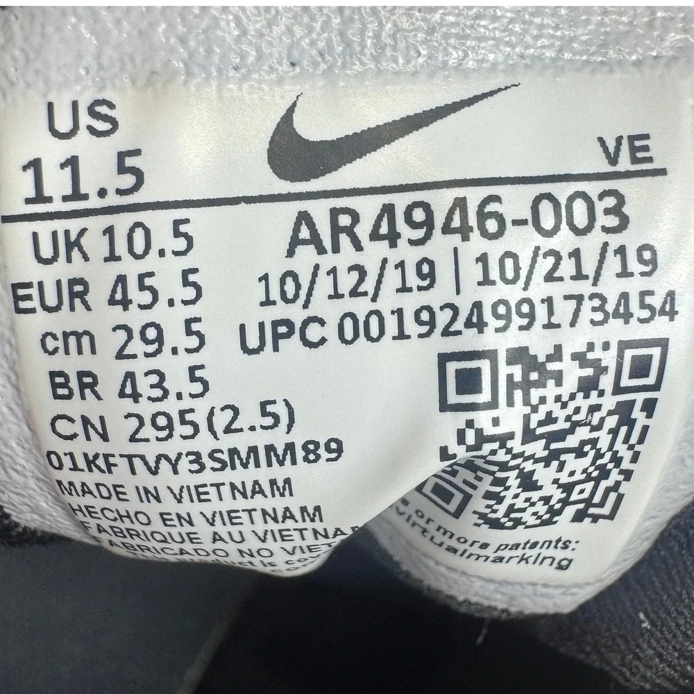 Nike Downshifter 9 Running Shoes Mens 11.5 Black White AR4946-003 Mesh Low Top